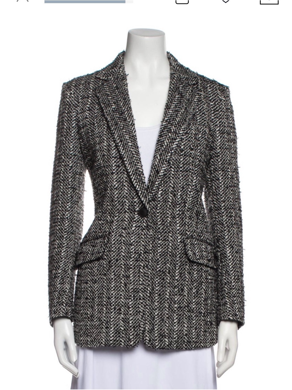 Rag and Bone, Black & White Herringbone oversized Blazer Jacket size 0